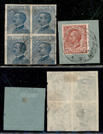 Regno - Vittorio Emanuele III - 1906/1908 - Non Dentellati - 10 Cent Leoni (82e) Usato Su Frammento + Quartina Del 25 Ce - Unclassified