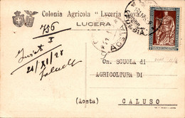 Regno - Vittorio Emanuele III - 30 Cent Emanuele Filiberto (232) Isolato Su Cartolina Da Lucerna A Caluso 19.11.28 - Autres & Non Classés