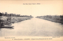 CPA COTE D IVOIRE "Asagni, Départ Des Pêcheurs Sur Le Canal" - Côte-d'Ivoire