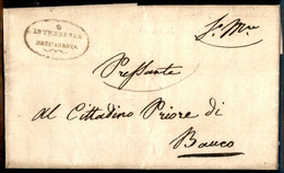 Prefilateliche - 1849 - Repubblica Romana - Intendenza Dell'Armata (Ovale) - Lettera In Franchigia Per Bauco Del 22.3.49 - Other & Unclassified