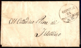 Prefilateliche - 1849 - Repubblica Romana - Comune Di Trivigliano (Ovale) + RR A Penna - Lettera In Franchigia Per Filet - Other & Unclassified