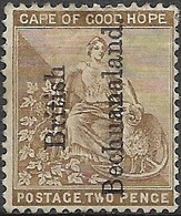 BECHUANALAND 1885 Cape Of |Good Hope Stamps Overprinted - 2d - Bistre MH - 1885-1895 Colonia Britannica