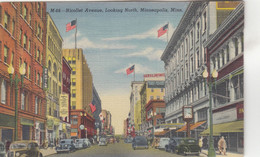 A2418) Nicollet Avenue - Looking North - MINNEAPOLIS - Minn. Very Old ! 1948 Autos Cars - Minneapolis