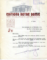 FACTURE.30.GARD.NIMES. LIBRAIRIE.PAPETERIE.ORFEVRERIE.ORNEMENTS & STATUES.EDITIONS NOTRE DAME 26 RUE NOTRE DAME. - Imprimerie & Papeterie