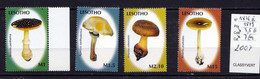 4 Timbres Neufs Du Lesotho, Champignon, Mushroom Pilze Setas - Champignons