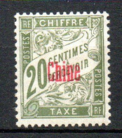 Col24 Colonies Chine Taxe N° 4 Neuf X MH Cote 17,00 € - Postage Due