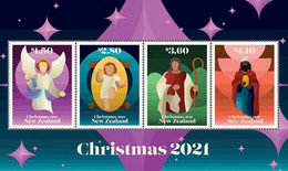 2021 NEW *** New Zealand Christmas 2021 Miniature Sheet  Jesus Christ Santa Clause MS  MNH (**) - Ongebruikt