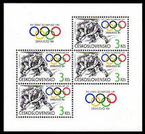 CZECHOSLOVAKIA 1984 Winter Olympic Games Block  MNH / **.  Michel Block 57 - Ungebraucht