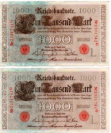 1000 MARKS  SUITE DE 5 BILLETS  1910     VOIR LES SCANS - 1000 Mark