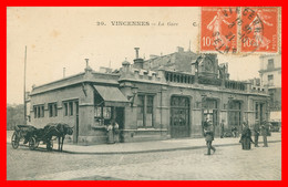 VINCENNES - La Gare - Attelage - Animée - Edit. Artistique C. M. - 1921 - Vincennes