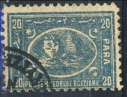 EGITTO 1872 N. 18 -20Pa  Azzurro,  Usato Cat. € 50 - 1866-1914 Ägypten Khediva
