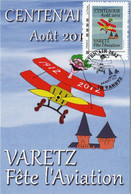 FDC  CENTENAIRE FETE De L' AVIATION VARETZ 3-4 Août 2012 - 2010-2019