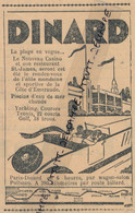 Ancienne Publicité (1929) : DINARD, Plage En Vogue, Casino, Restaurant St.-James, Yachting, Courses, Wagon-salon Pullman - Publicidad