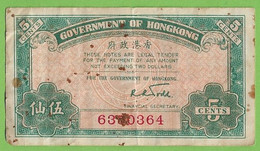 Hong Kong - 5 Cents Note - Nota - England - China - Altri – Asia