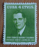 José Ignacio Rivero Y Alonso (Journaliste/Personnalité) - Cuba - 1958 - YT 476 - Oblitérés