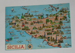 CALTANISSETTA - Gela - Saluti Dalla Sicilia - 1983 - Carta Geografica - Map - Gela