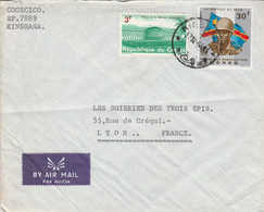 ZAIRE AFFRANCHISSEMENT COMPOSE SUR LETTRE POUR LA FRANCE 1966 - Autres & Non Classés