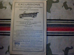 Vieux Papier Depliant Touristique Avec Publicités Excursion En Autocar Et Automobiles Dans Les Hautes Vosges Taxi Jaeglè - Tourism Brochures