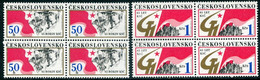 CZECHOSLOVAKIA 1986 Communist Party Anniversary Blocks Of 4 MNH / **.  Michel 2855-56 - Neufs