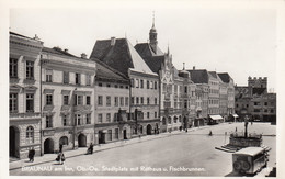 AK - OÖ - Braunau - Ortsansicht Mit Altem Gasthof Goldene Kanone - 1955 - Braunau