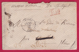 LETTRE DE LIMOGES HAUTE VIENNE ARMEE DE ?? POUR GRAULHET PUIS ALBI TARN PP ROUGE - Oorlog 1870