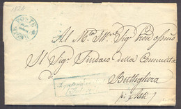 1824 PREFILATELIA TORINO - BUTTIGLIERA D'ASTI - REGIE POSTE R NON SEGNALATO AZZURRO - 1. ...-1850 Prefilatelia