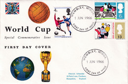 Germany 1966 Cover: Football Soccer Fussball: Fifa World Cup England; Wembley Cancellation; Jules Rimet Cup - 1966 – Inglaterra