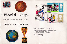 Germany 1966 Cover: Football Soccer Fussball: Fifa World Cup England; London WC Cancellation; Jules Rimet Cup - 1966 – Inglaterra