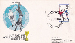 Germany 1966 Cover: Football Soccer Fussball: Fifa World Cup England; London WC Cancellation; Jules Rimet Cup - 1966 – England