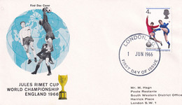 Germany 1966 Cover: Football Soccer Fussball: Fifa World Cup England; London EC Cancellation; Jules Rimet Cup - 1966 – Angleterre
