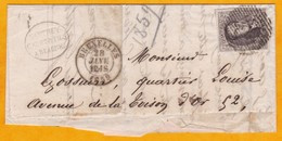 1859 -  Portion De Lettre écrite à Beaune, France Pour Bruxelles ? ! - Timbre Et Oblitération Belges YT 10 Avec Voisins - 1858-1862 Medaglioni (9/12)