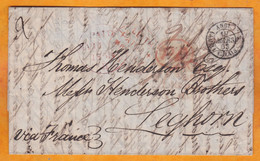 1853 - 3-page Folded Private Letter In English From LEITH, Scotland To LEGHORN Livorno Livourne, Italy Italia Via France - Postmark Collection