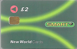 CARTE-PUCE-NEW WORLD-2£- SMART-Verte-12/97-Utilisé-TBE/RARE - A Identificar