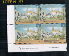 ARGENTINE 2007 GJ 3606 200 ANS DE DÉFENSE DE BS COMME À CUADRO MINT - Storia Postale