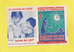 Erinnophilie Carnet Timbre Antituberculeux B C G  Complet Neuf Contre La Tuberculose 1961 1962 Avec Bandes Publicitaires - Tegen Tuberculose