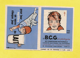 Carnet Timbre Antituberculeux B C G  Complet Neuf Contre La Tuberculose 1966 1967 érinophilie  Avec Bandes Publicitaires - Vignetten (Erinnophilie)
