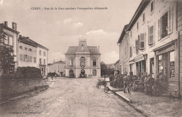 54 Cirey Rue De La Gare Pendant L' Occupation Allemande Soldats Allemands Velo Boutique Commerce - Cirey Sur Vezouze