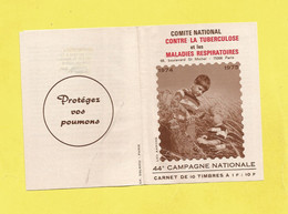Erinnophilie Carnet Timbre Antituberculeux B C G  Complet Neuf Contre La Tuberculose 1974 1975 Avec Bandes Publicitaires - Tegen Tuberculose