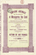 Titre Ancien - Compagnie Ardennaise De Transports Et Messageries Van Gend - Titre De 1924 - - Verkehr & Transport