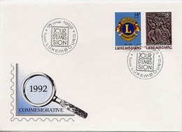 Luxembourg Fdc Obl Yv:1245-46 Mi: Lions Club & Grève De 1942 (TB Cachet à Date) 18 Mai 1992 - FDC