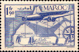Maroc (Prot.Fr) Avion N** Yv: 45 Mi:178 Fez Marrakech - Luchtpost