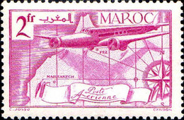 Maroc (Prot.Fr) Avion N** Yv: 46 Mi:179 Fez Marrakech - Luchtpost