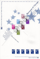 (Faciale Env 7.50 €) 2010 MARIANNE ( DE BEAUJARD ) ET L'EUROPE Sur Doc Officiel 1°Jour. N° YT 4473 à 4478. DPO - 2008-2013 Marianne (Beaujard)