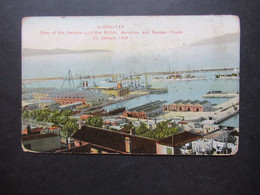 AK Ungebraucht Gibraltar View Of The Harbour With The British, American And Russian Fleets 31. January 1909 - Gibilterra