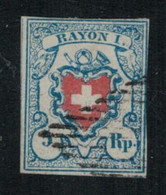 Suisse // Schweiz // Rayon // Rayon No. 17II  Oblitéré T37 ( Légèrement Touché) - 1843-1852 Federal & Cantonal Stamps