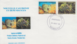 Enveloppe  FDC  1er Jour   NOUVELLE CALEDONIE   Crustacés   Aquarium  De  NOUMEA   1980 - Crustaceans