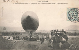 54 Toul Ballon Dirigeable Le Lebaudy Remorqué Par Compagnie Aérostiers Pret à Rentrer Sous Son Hangar Vue Prise Pointe - Toul