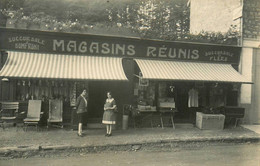 Domfront * Carte Photo * Devanture Des MAGASINS REUNIS Magasins Réunis * Succurasle * Maison Mère à Flers - Domfront