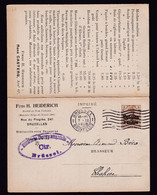 DDAA 253 - IMPRIME TP Germania BRUSSEL 1916 Vers Beco , Brasseur à CHOKIER - Tarif Heiderich , Articles Pour Brasseries - Beers