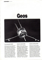 Information Dornier Geos Premier Satellite Scientifique... - Format : 29.5x21 cm Soit 4 Pages - Sonstige & Ohne Zuordnung